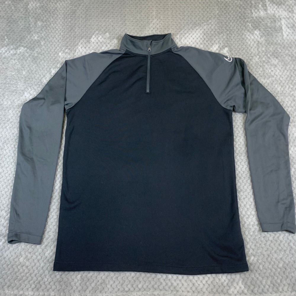 Nike‎ Dri-FIT Mens Quarter Zip Pullover Black Grey BV6916-010 Medium